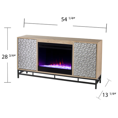 Image of Color changing electric fireplace w/ media storage Image 10