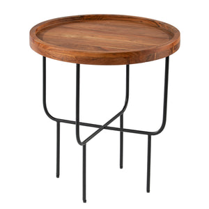 Round side table w/ tray-top look Image 5