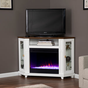 Two-tone color changing fireplace w/ media storage Image 3