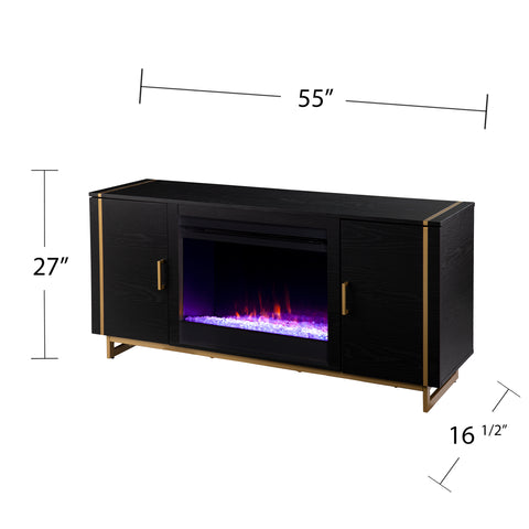 Image of Low-profile media fireplace w/ color changing flames Image 9