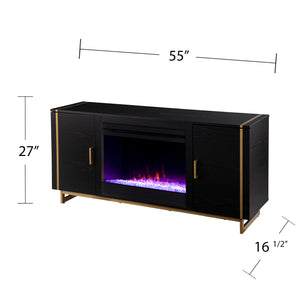 Low-profile media fireplace w/ color changing flames Image 9
