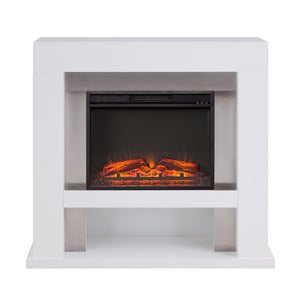 Industrial electric fireplace in contemporary silhouette Image 4