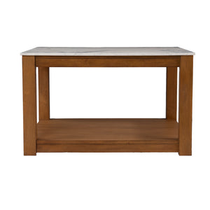 Faux marble top coffee table w/ display storage Image 3