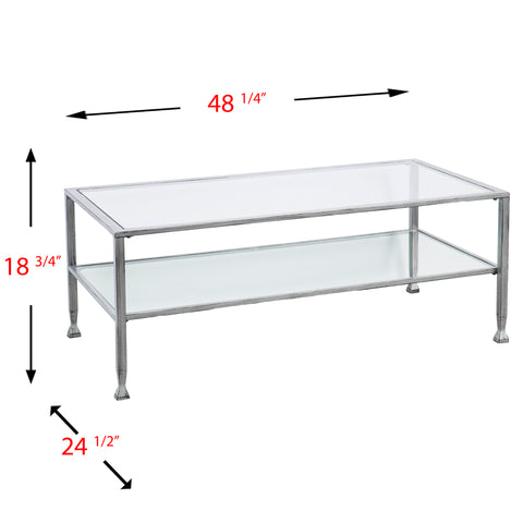Image of Simple metal and glass coffee table Image 8