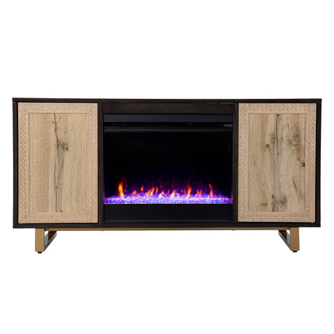 Image of Color changing electric fireplace w/ media storage Image 2