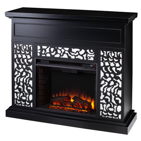 Image of Modern electric fireplace w/ mirror accents Image 5