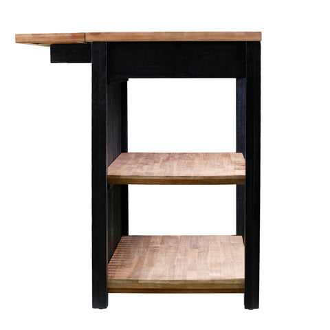Image of Solid wood kitchen island w/ drop-leaf countertop Image 7