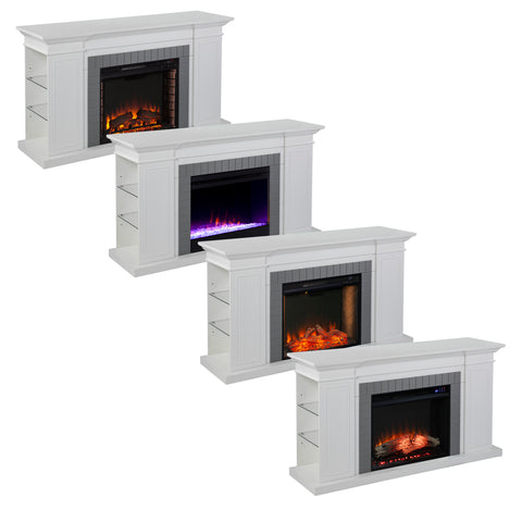 Image of Color changing fireplace w/ storage Image 8