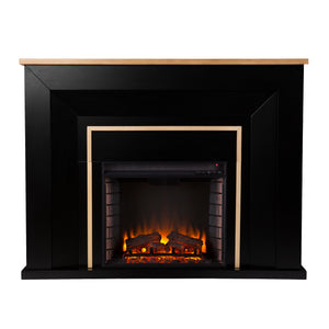 Two-tone electric fireplace Image 3