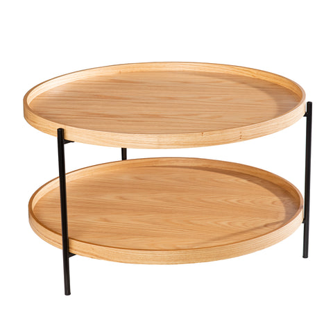 Image of Round coffee table w/ storage Image 5