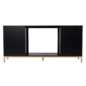 Electric media fireplace w/ modern gold accents Image 6