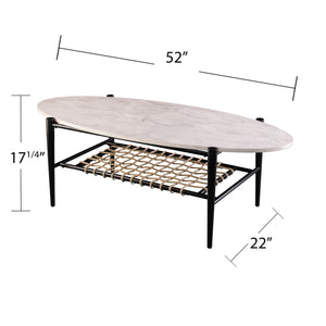 Elongated oval coffee table Image 9