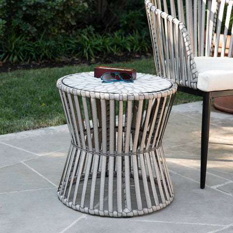 Image of Outdoor accent table w/ mosaic tile top Image 1