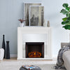 Mixed material fireplace mantel w/ mirrored surround Image 1