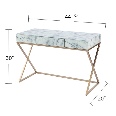 Image of Faux-marble writing desk Image 9