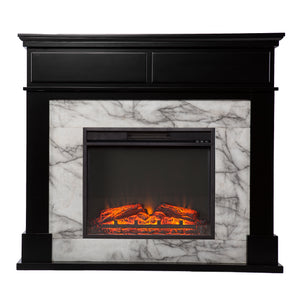 Modern two-tone electric fireplace Image 4