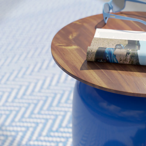 Image of Outdoor side table w/ ceramic base Image 2