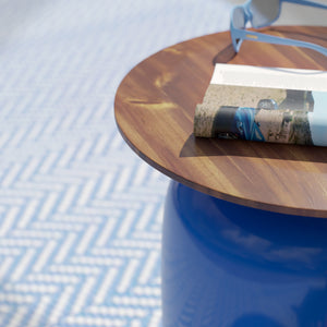 Outdoor side table w/ ceramic base Image 2