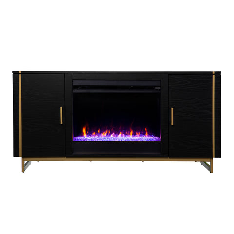 Image of Low-profile media fireplace w/ color changing flames Image 3