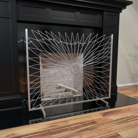 Image of Freestanding metal fireplace screen Image 1