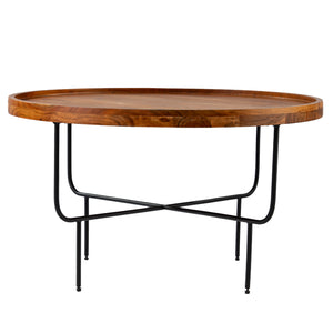 Round cocktail table w/ tray-top look Image 2