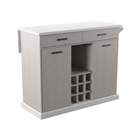 Image of Stationary kitchen island w/ drop-leaf countertop Image 8