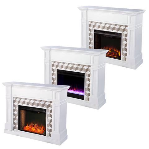 Image of Electric fireplace w/ color changing flames Image 9
