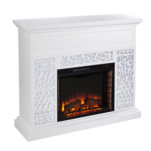 Modern electric fireplace w/ mirror accents Image 4