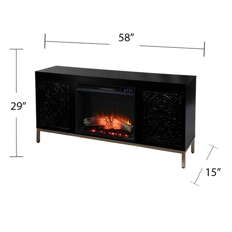 Low-profile media console w/ electric fireplace Image 6