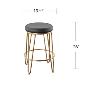 Modern stool w/ faux leather seat Image 9
