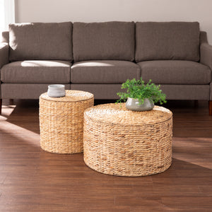 Natural tables w/ interior storage Image 1
