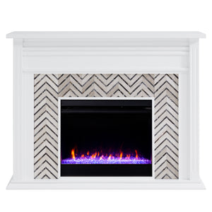 Fireplace mantel w/ authentic marble surround Image 4