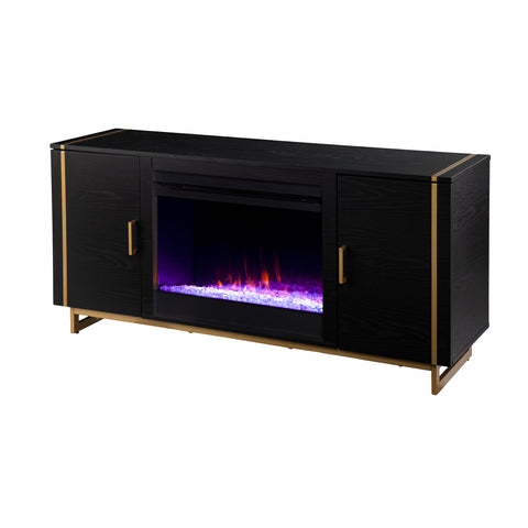 Image of Low-profile media fireplace w/ color changing flames Image 7