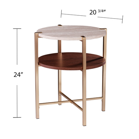 Image of Two-tier side table in round silhouette Image 8