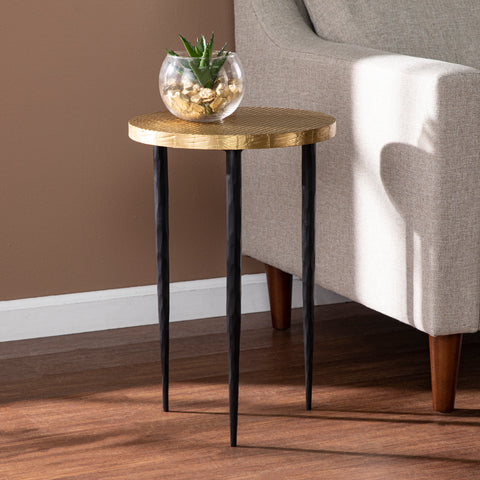 Image of Side table with brass tabletop Image 1