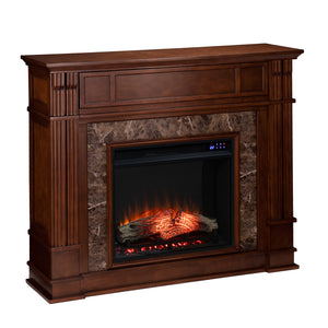 Electric media fireplace w/ faux granite surround Image 5