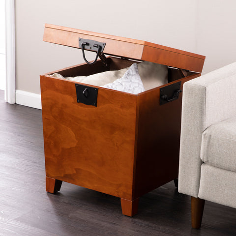 Trunk style side table w/ storage Image 2