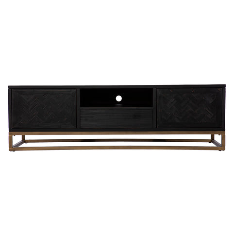 Image of Reclaimed wood TV console with storage Image 4