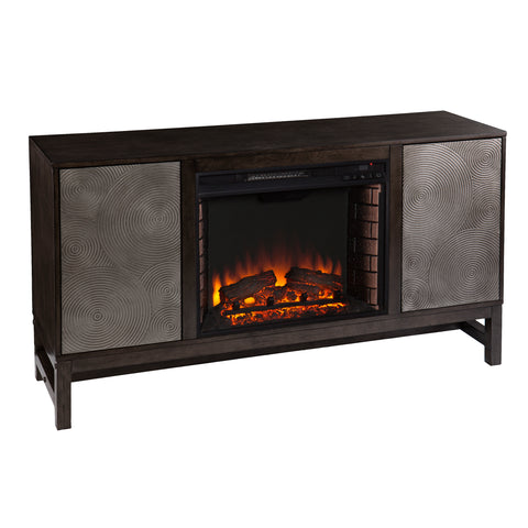 Image of Fireplace media console w/ textured doors Image 5