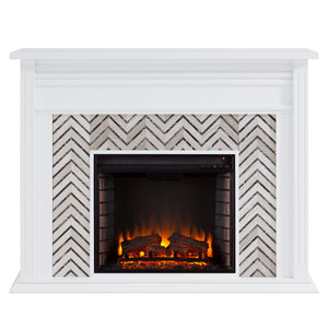 Fireplace mantel w/ authentic marble surround Image 3