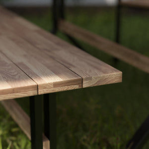 Outdoor bench w/ steel legs Image 2