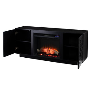 Low-profile media cabinet w/ electric fireplace Image 8