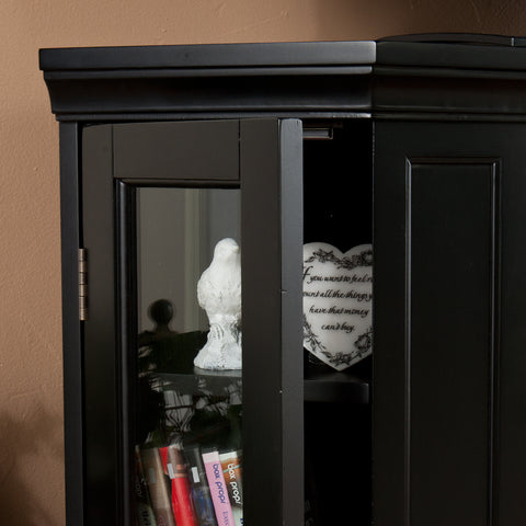 Image of Electric fireplace curio cabinet w/ corner convenient functionality Image 2