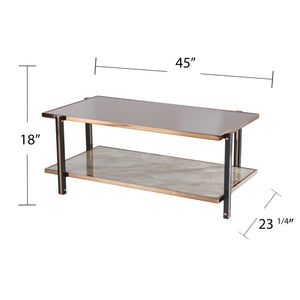 Rectangular cocktail table with display storage Image 8