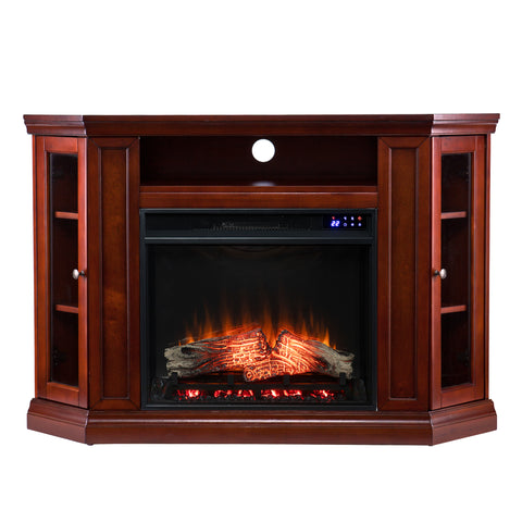 Image of Electric fireplace curio cabinet w/ corner convenient functionality Image 4