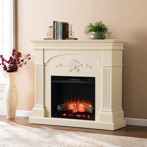 Sicilian Touch Screen Electric Fireplace - Ivory