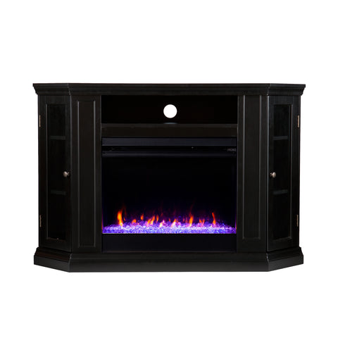 Image of Corner convertible media fireplace w/ color changing flames Image 4