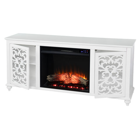 Image of Low-profile media console w/ electric fireplace Image 6