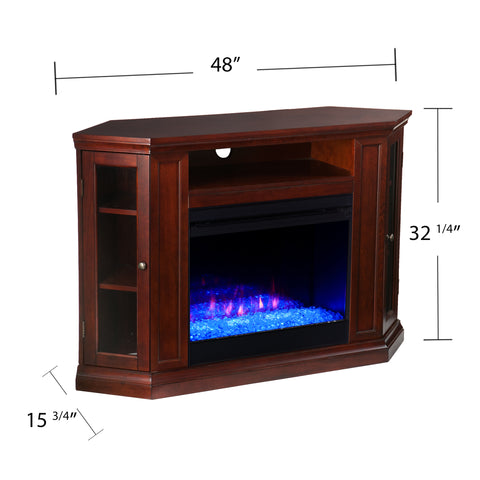 Image of Corner convertible media fireplace w/ color changing flames Image 7