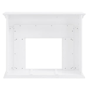 Fireplace mantel w/ authentic marble surround in eye-catching herringbone layout Image 6